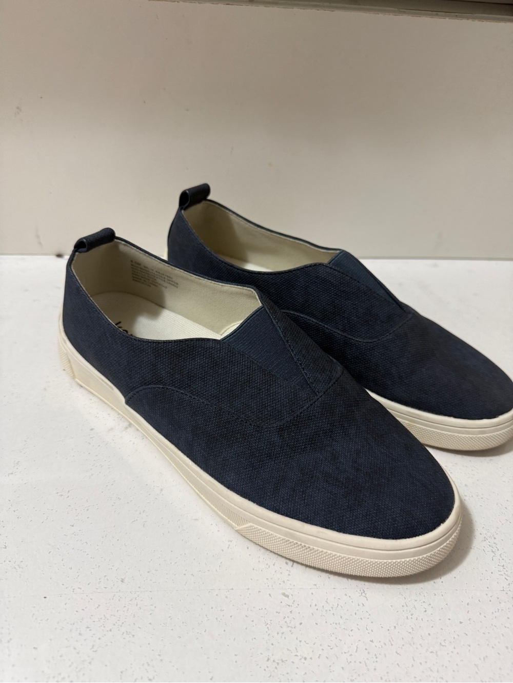 Kensie Navy Slip-On Canvas Loafers with Cream Sole